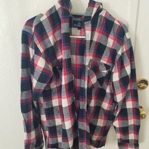 Mens button up long sleeve with hood